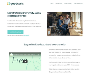 screen shot of goodcarts.co website home page. 